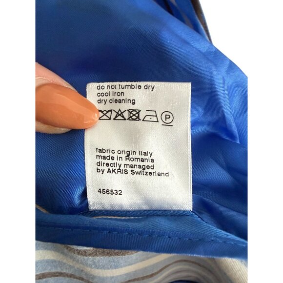 AKRIS PUNTO Blue Pinstriped Blazer Jacket Size US 8 - Picture 5 of 13